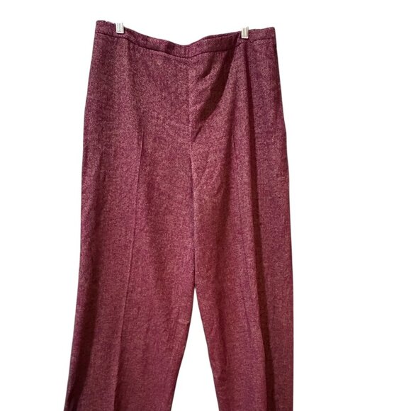 NWT Linda Allard Ellen Tracy Wide-Leg Pants – Magenta Tweed – Size 16 - Picture 1 of 5